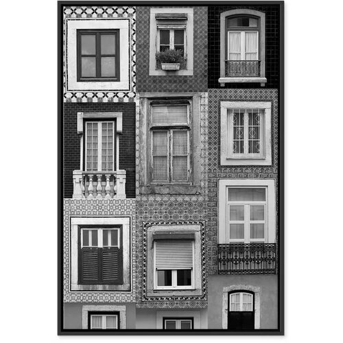  Slika - Patterned Windows (1 Part) Vertical 80x120 U crnom drvenom okviru Slike