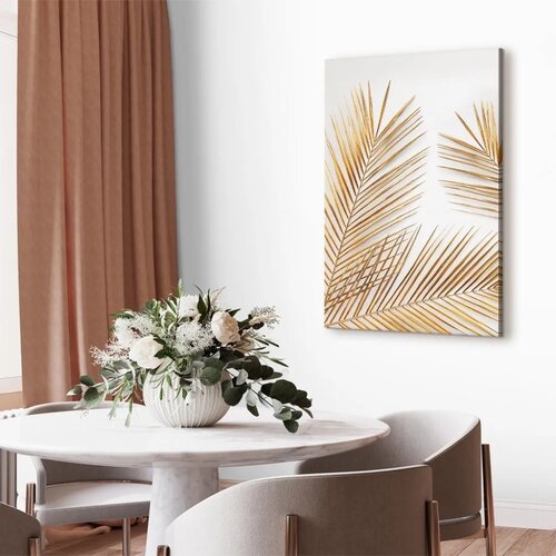 Slika - Golden Palm Leaves (1 Part) Vertical 60x90 Slike