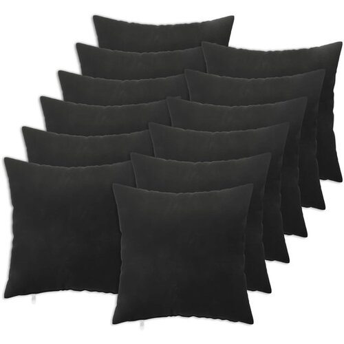 VidaXL Jastuk s jastukom HEERLEN 12 kom. Crna Bar&amp;scaron;un - Crna 50 x 50 cm 12 Slike