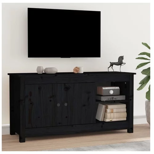  TV omarica črn 103x36,5x52 cm trdna borovina