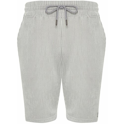 Trendyol Gray Striped Regular/Normal Fit Shorts Cene