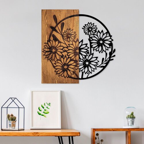 Wallity Zidna dekoracija Flowers 1, 57 x 57 cm, Smeđa Cene