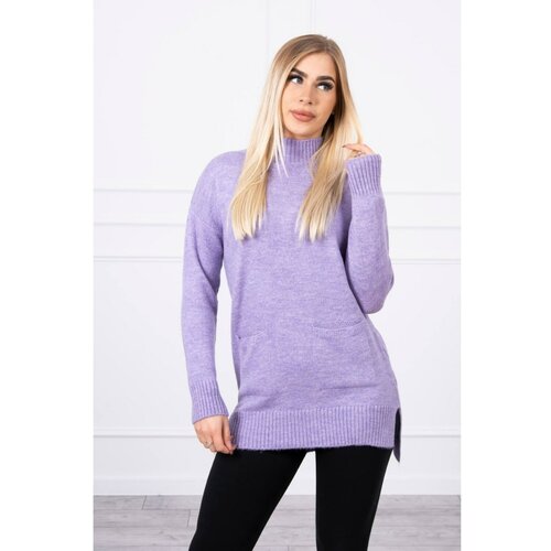 Kesi Sweater with stand-up collar purple Slike