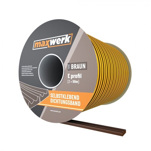 Maxwerk Traka dihtung samolepljiva 2x50m E profil braon Slike