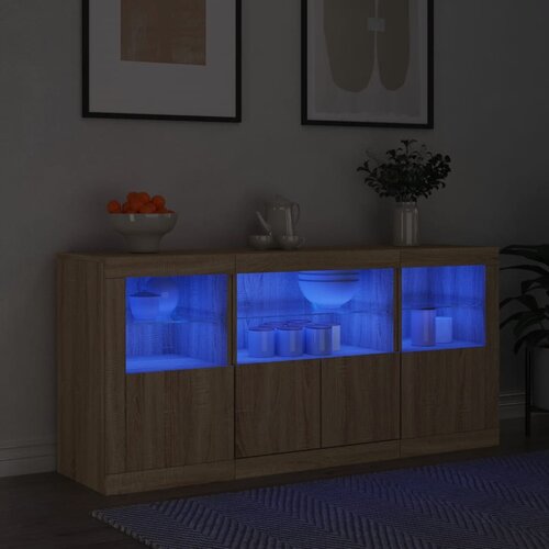 The Living Store Komoda z LED lučkami sonoma hrast 142,5x37x67 cm - Komoda, (21661314) Cene