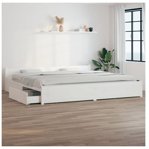  Okvir  Za krevet s ladicama bijeli 180x200 cm 6FT veliki bračni Cijene