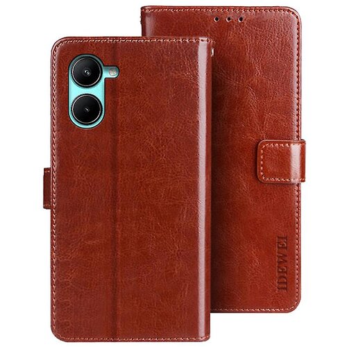 INORCO IDEWEI Za Realme C33 2023 4G/C33 4G Denarnica Crazy Horse Texture Stojalo Cover PU usnjena torbica za telefon, (22034580) Slike