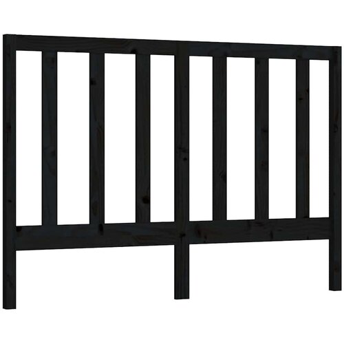  Uzglavlje za krevet crno 126 x 4 x 100 cm od masivne borovine Slike