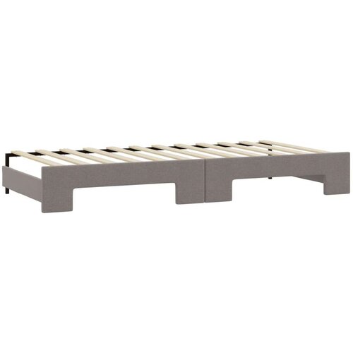  Dnevni krevet na razvlačenje smeđesivi 90 x 200 cm od tkanine Slike