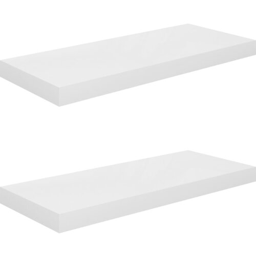 Maison Chic 2 kosi Lebdeče Stenske Police - Viseče police sijaj bele 60x23,5x3,8 cm MDF, (21758703) Slike