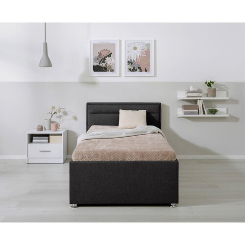 Livetastic OBLAZINJENA POSTELJA 90 cm x 200 cm , les, kovina, umetna masa, tekstil antracit Cene