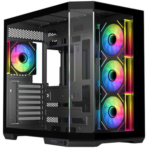 Ryze Mythic MT500 4F Black 1x ARGB fan, 3x ARGB Reverse ATX, Dual chamber case Cijene