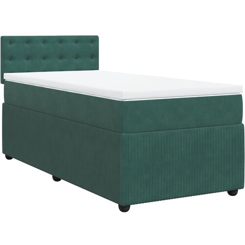 vidaXL Box spring postelja z vzmetnico temno zelena 100x200 cm žamet, (21307784) Cene