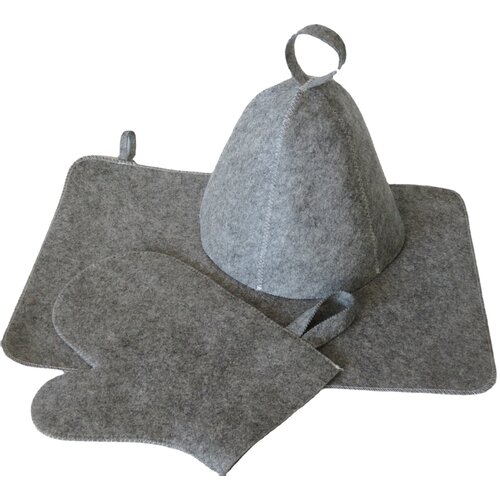 INF Komplet za savnanje iz filca, kapa+rokavica+podloga Grey, (21544013) Slike