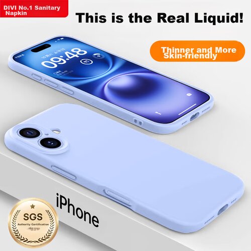  Divi Maska za mobilni telefon iPhone 16, Svetloplava Slike