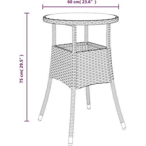  5-dijelni vrtni bistro set od poliratana s jastucima crni Slike