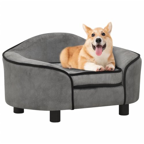 VidaXL Sofa za pse siva 67 x 47 x 36 cm pli&amp;scaron;ana Slike