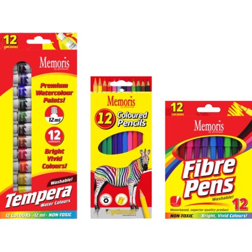 Memoris II SET - TEMPERE, DRVENE BOJE, FLOMASTERI Slike