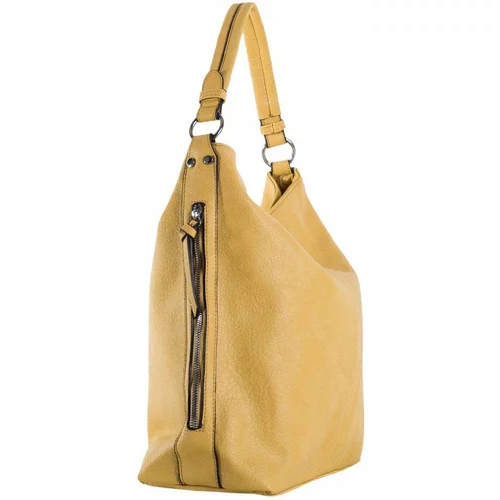 Fashion Hunters Dark yellow roomy shoulder bag with a handle