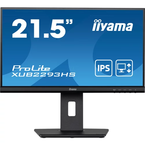 Iiyama Monitor LED XUB2293HS-B5 21.5” IPS 3-side borderless monitor HAS (150mm) + Pivot (rotation both sides) - XUB2293HS-B5