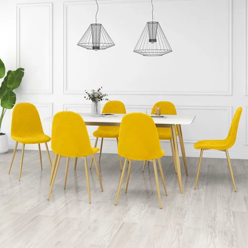 vidaXL Jedilni stoli 6 kosov gorčično rumen žamet