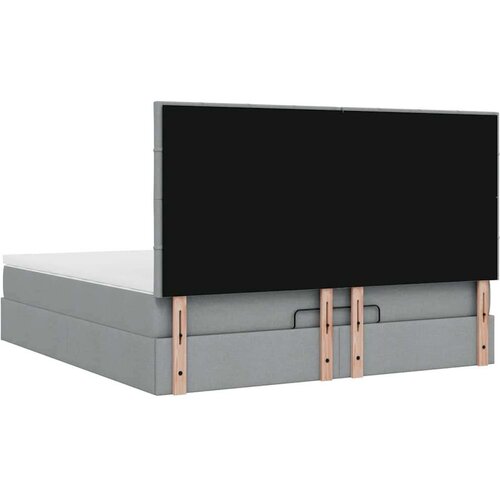 VidaXL Okvir kreveta s madraca svijetlosivi 160x200cm od tkanine Slike