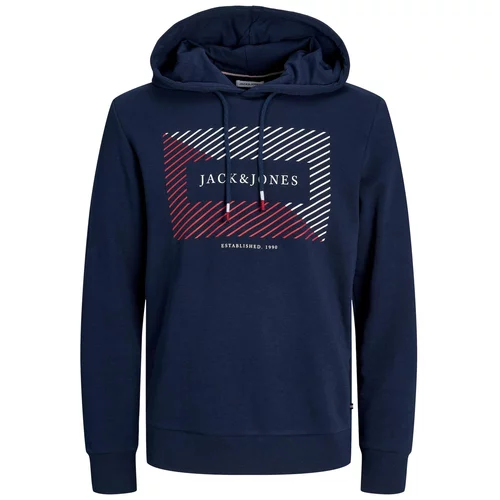 Jack & Jones Sweater majica 'CYRUS' mornarsko plava / boja vina / bijela