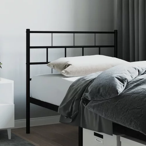 vidaXL Kovinsko posteljno vzglavje črno 90 cm