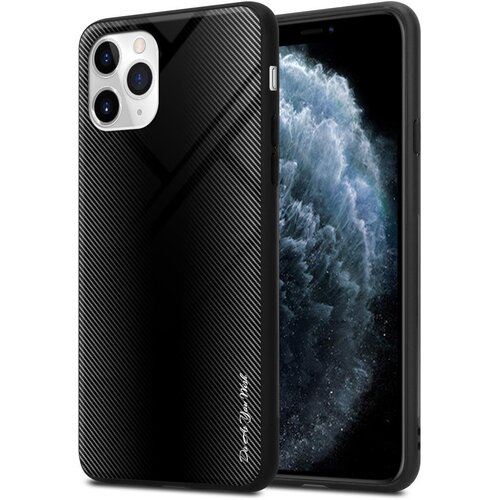 Cadorabo Ohi&amp;scaron;je, združljiv z Apple - Stripe Optics v Opal Black - Za&amp;scaron;čitni pokrov iz silikona TPU in hrbta iz kaljenega stekla, (20571116) Slike