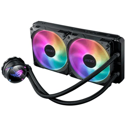 Asus ROG Strix LC II 240 ARGB all-in-one liquid CPU cooler with Aura Sync and dual ROG 120 mm addressable RGB radiator fans - 90RC00E1-M0UAY4 Slike