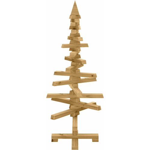  Drveno božićno drvce s stalakom Smeđa 90 cm Masivna borovina Slike