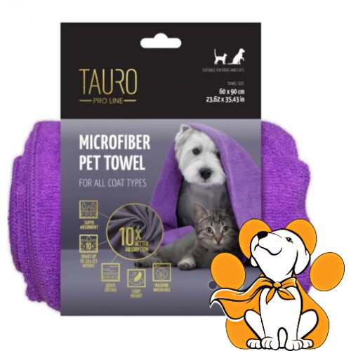 Tauro Pro Line microfiber Towel Purple 80x120cm, Ljubičasti Peškir Za Ljubimce Slike
