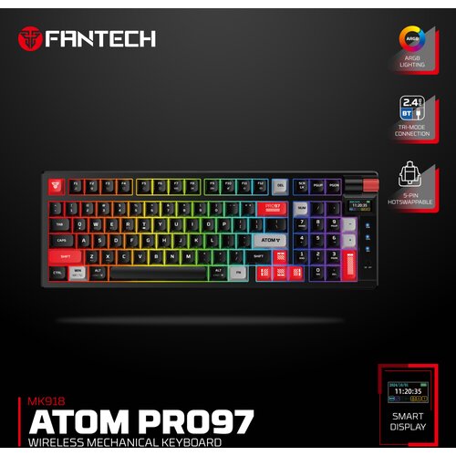 Fantech Tastatura mehanička Gaming MK918 RGB Atom PRO97 Wireless crna (Blue switch) Cene