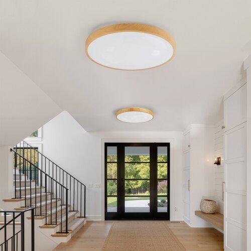  Brilagi-LED prigu&amp;scaron;iva svetiljka GLASS POOL DOUBLE LED/80W/230V 60 cm u dekoru drveta + daljinski upravljač Slike
