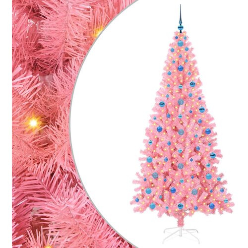 vidaXL Božično drevo med 300 LED z stojalom Roza 210 cm PVC, (5000067184) Cene