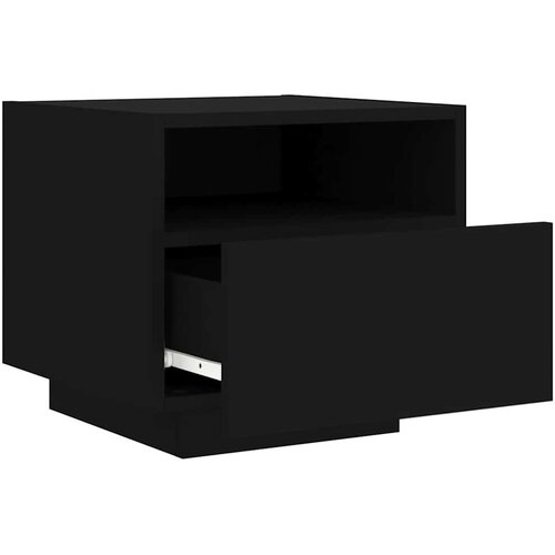  Noćni ormarić s LED svjetlima crni 40 x 39 x 37 cm Slike