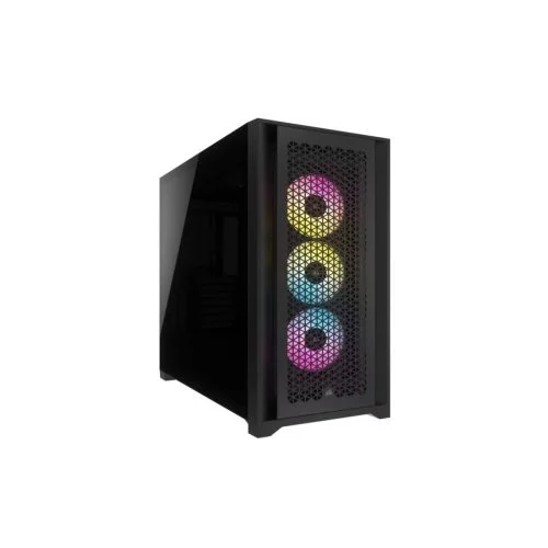 Corsair iCUE 5000D RGB AIRFLOWTempered Glass, Mid-Tower CaseBlack, 3x AF120 RGB ELITE Fans