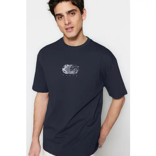 Trendyol Black Men's Relaxed Fit Crew Neck Short Sleeve Printed T-Shirt