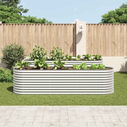  Vrtna sadilica od pocinčanog čelika 320 x 80 x 81 cm srebrna Slike