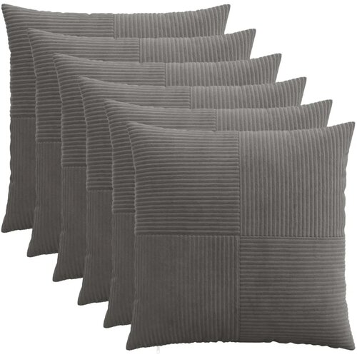  Presvlaka za jastuk 6 pcs ALMELO Tamnosiva 60 x 60 cm Kord - Tamnosiva 60 x 60 cm 6 Cijene