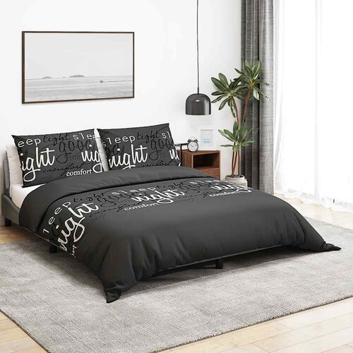  Set posteljine za poplun crna 200x220 cm pamučni Cene