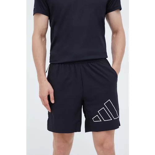 Adidas Kratke hlače za vadbo Train Icons Big Logo črna barva