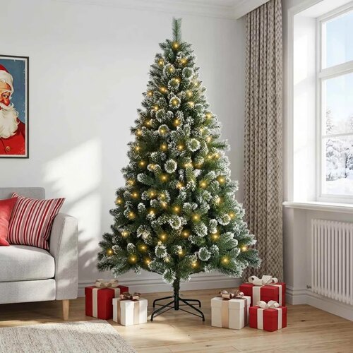  Umjetno božićno drvce 210 cm 300 LED lampica Topla bijela - 210 cm s LED svjetlima Slike