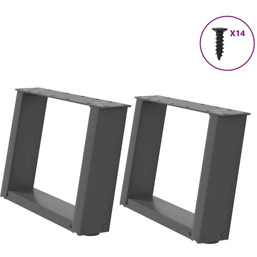  Noge za klub stolić U-oblik 2 kom antracit 40 x (30-31) cm čelik Cene