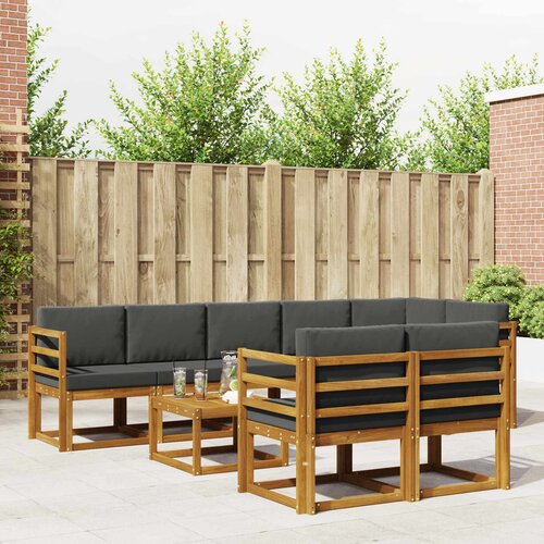  Set vanjskih sofa 9 kom. Prirodna i antracit Cene