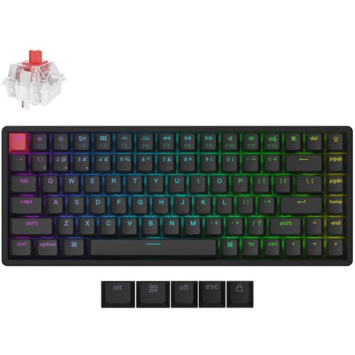 KEYCHRON K2 QMK / Brezžična mehanska tipkovnica (različica 3) / RGB / super Red, (5000060412) Slike
