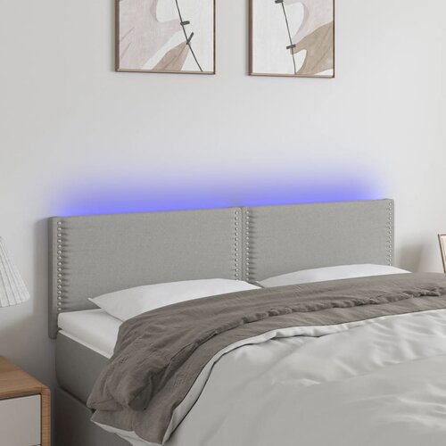 LED uzglavlje svjetlosivo 144 x 5 x 78/88 cm od tkanine Slike