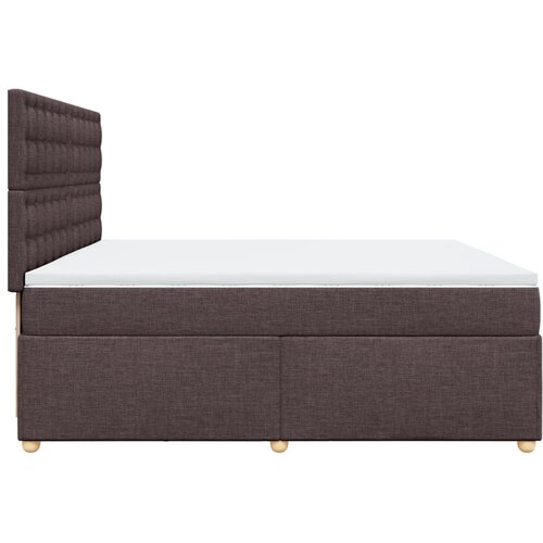  Krevet s oprugama i madracem tamnosmeđi 200x200 cm od tkanine Slike