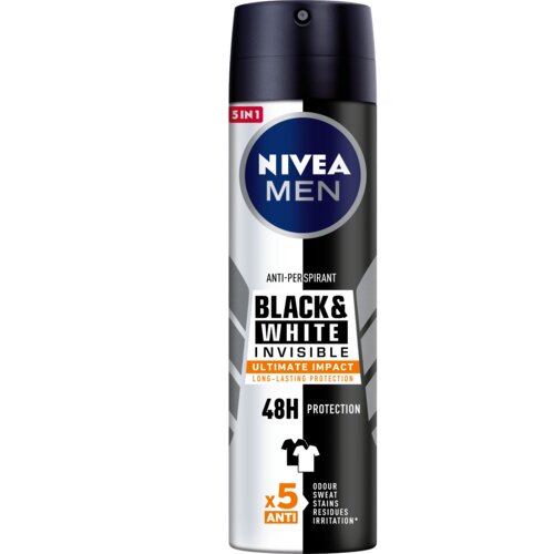 Nivea muški dezodorans black & white invisible ultimate impact 150 ml Slike