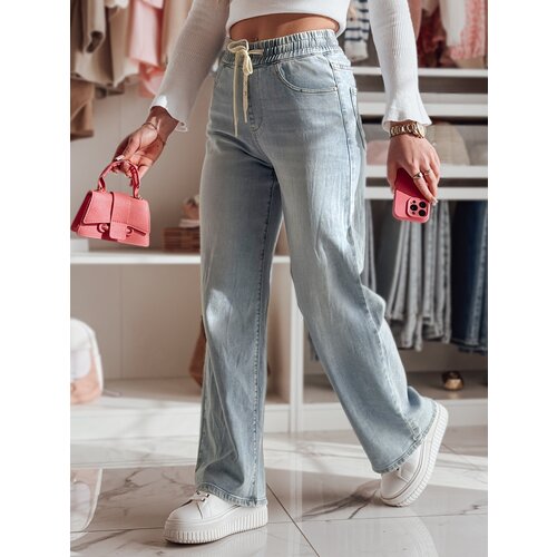 DStreet Spodnie damskie jeansowe wide leg STEREO niebieskie Slike
